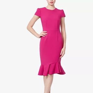NWT Betsey Johnson Puff-Sleeve Scuba Crepe Dress